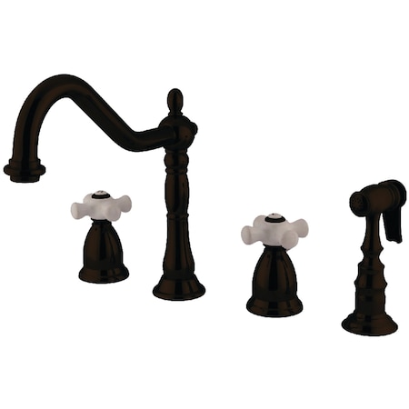 Kingston Brass KS1795PXBS Widespread Kitchen Faucet, Oil Rubbed Bronze KS1795PXBS